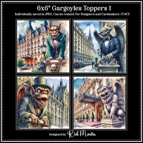 6x6 Gargoyles 1 - Illustrations for Cardmakers & Designers 