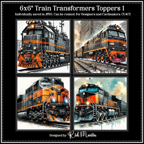 6x6 Transformer Trains 1 - Illustrations for Cardmakers & Designers 