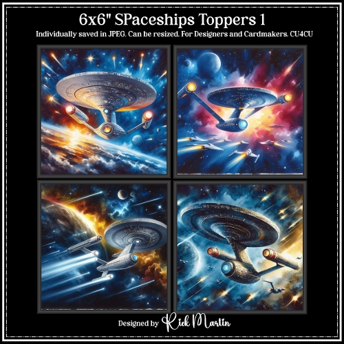 6x6 Spaceships 1 - Illustrations for Cardmakers & Designers 