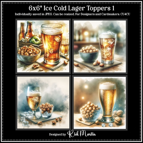 6x6 Ice Cold Lager 1 - Illustrations for Cardmakers & Designers 