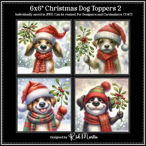 6x6 Christmas Dog 2 - Illustrations for Cardmakers and Designers 