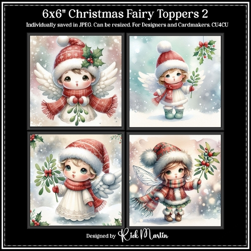 6x6 Christmas Fairy 2 - Illustrations for Cardmakers and Designers 