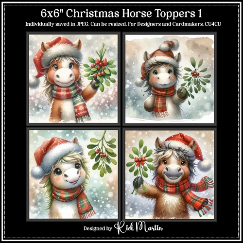 6x6 Christmas Horse 1 - Illustrations for Cardmakers and Designers 