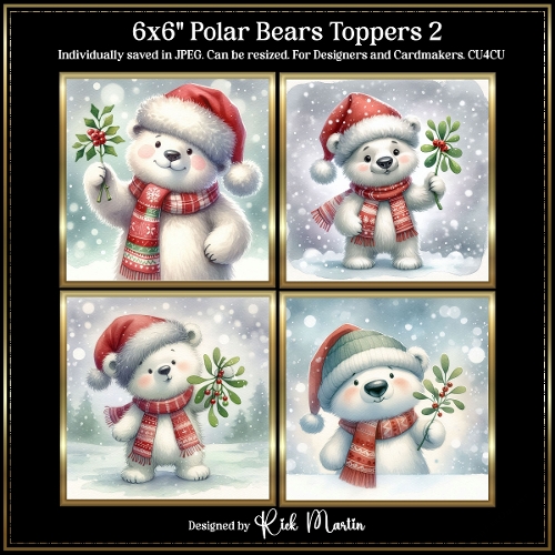 6x6 Polar Bears 2 - Illustrations for Cardmakers and Designers 