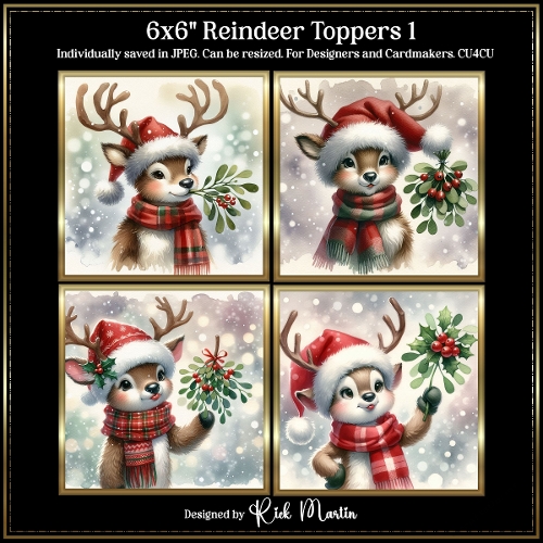 6x6 Reindeer 1 - Illustrations for Cardmakers and Designers 