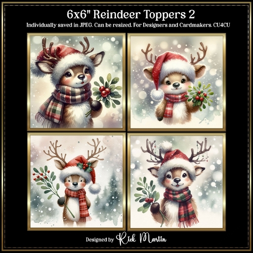 6x6 Reindeer 2 - Illustrations for Cardmakers and Designers 