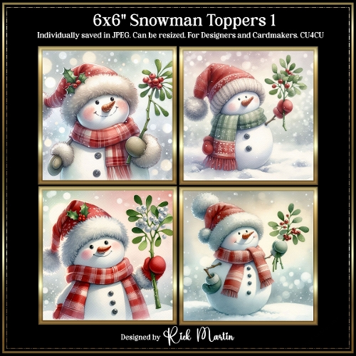 6x6 Snowman 1 - Illustrations for Cardmakers and Designers 