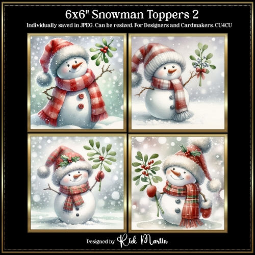 6x6 Snowman 2 - Illustrations for Cardmakers and Designers 