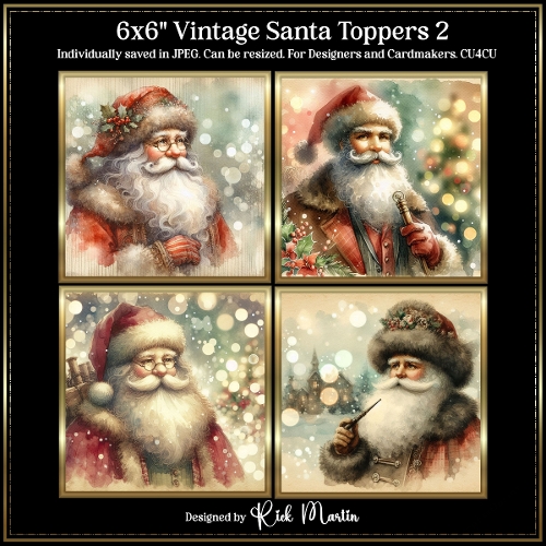 6x6 Vintage Santa 2 - Illustrations for Cardmakers and Designers 