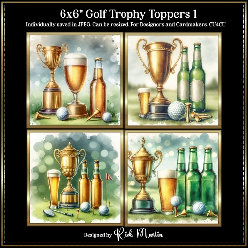 6x6 Golf Trophy 1 - Illustrations for Cardmakers and Designers 