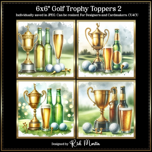 6x6 Golf Trophy 2 - Illustrations for Cardmakers and Designers 