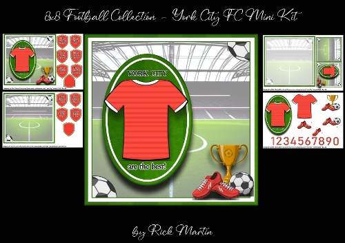 8x8 Football Collection - York City FC Mini Kit - x4 A4 sheets 