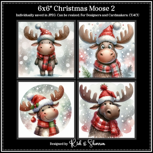6x6 Christmas Moose 5-8 - JPEG  