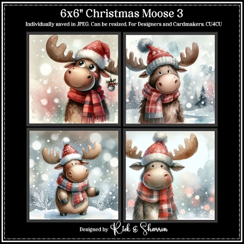 6x6 Christmas Moose 9-12 - JPEG  