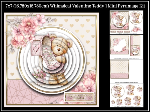 7x7 Whimsical Valentines Teddy 1 Mini Kit 