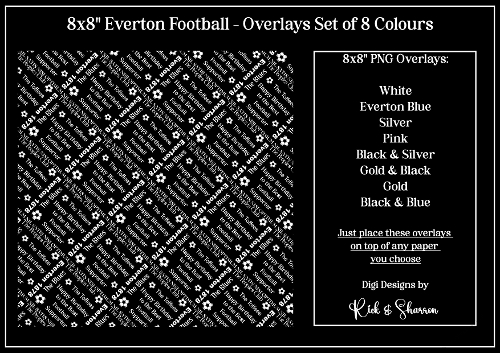 8x8 Everton Football Overlays in 8 Colours PNG