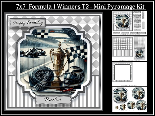 7x7 Formula 1 Winners Mini Pyramage Kit - x4 A4 sheets T2