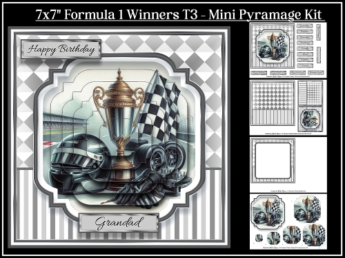 7x7 Formula 1 Winners Mini Pyramage Kit - x4 A4 sheets T3