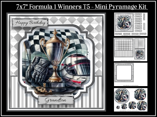 7x7 Formula 1 Winners Mini Pyramage Kit - x4 A4 sheets T5