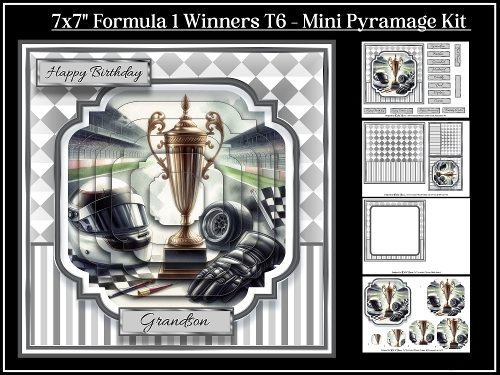 7x7 Formula 1 Winners Mini Pyramage Kit - x4 A4 sheets T6