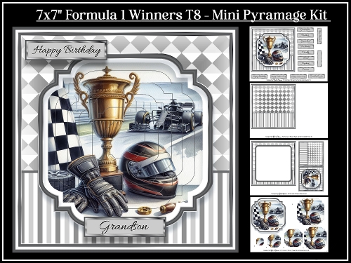 7x7 Formula 1 Winners Mini Pyramage Kit - x4 A4 sheets T8