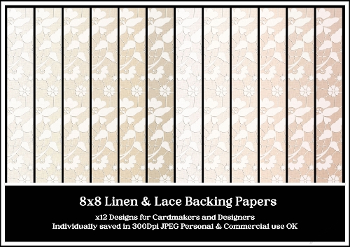 8x8 Linen & Lace Papers 1-12 JPEG