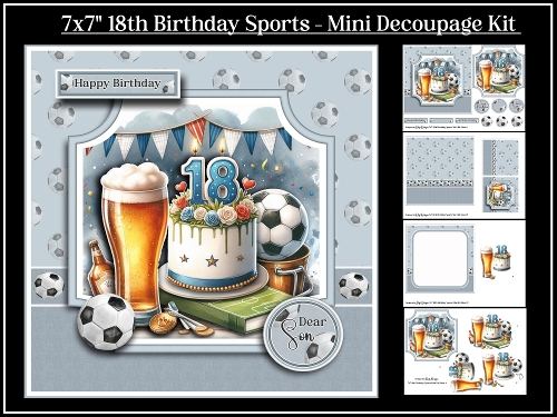 7x718th Birthday Sports - Mini Kit - x4 A4 sheets 