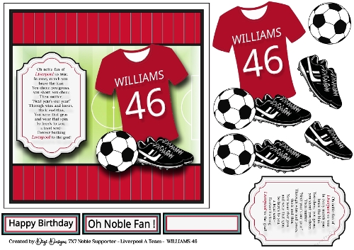7X7 Oh Noble Supporter - Liverpool -   WILLIAMS 46