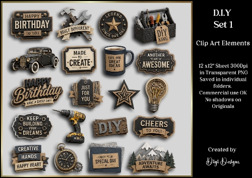 Mens DIY 1 - Saved individually in PNG 