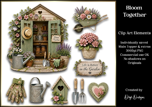Large Gardening Topper- Bloom Together 