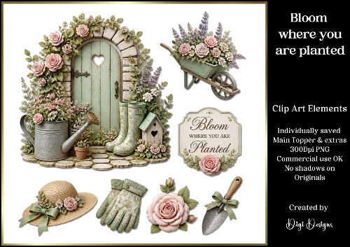 Large Gardening Topper- Bloom where you are planted 