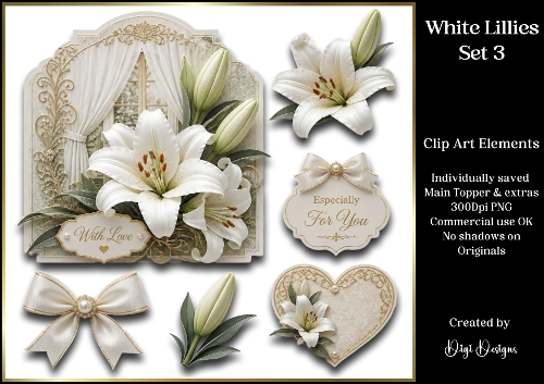 Large Floral Topper - White Lillies 3