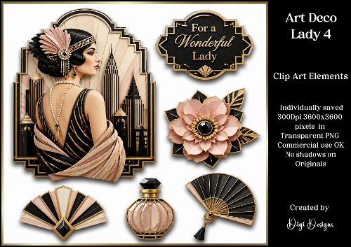 Art Deco Lady 4 Large Clipart 