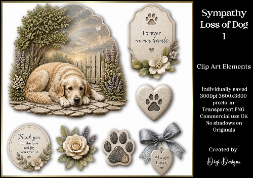 Sympathy on the loss of your Dog 1 Large Clipart 