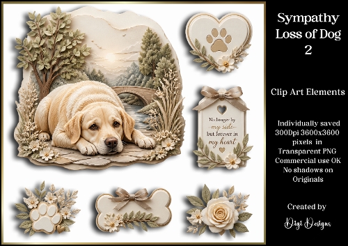 Sympathy on the loss of your Dog 2 Large Clipart 