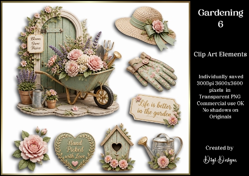 Gardening 6 Large Clipart Collection