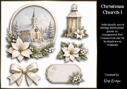 Christmas Church 1 Clipart Collection 