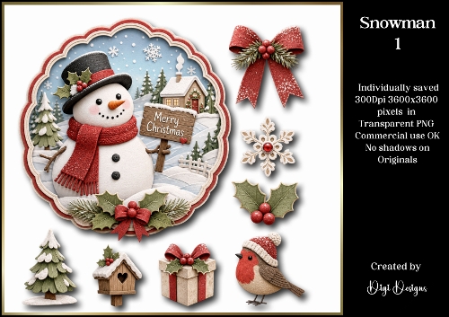 Snowman 1 Clipart Collection 