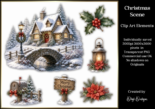 Christmas Scene - Christmas Clipart Collection 
