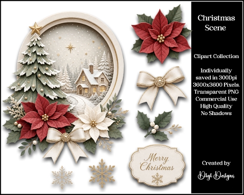 Christmas Scene Clipart Collection 