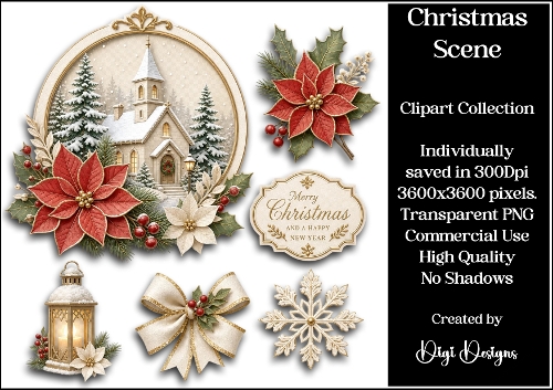 Christmas Scene Clipart Collection 