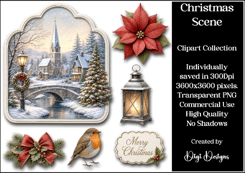 Christmas Scene Clipart Collection 