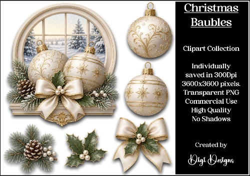 Christmas Baubles Clipart Collection 