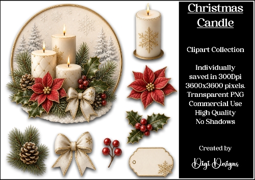 Christmas Candle Clipart Collections