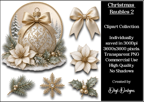 Christmas Baubles 2 Clipart Collection 