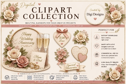 Wedding Anniversary 4 Clipart Collection PNG 