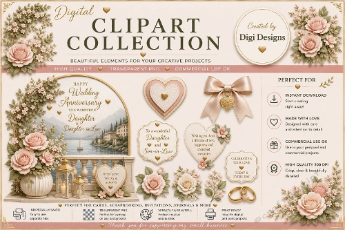 Wedding Anniversary 6 Clipart Collection PNG 