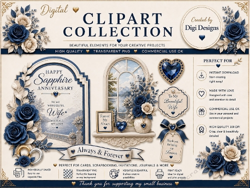 Wedding Anniversary 9 Clipart Collection in PNG 
