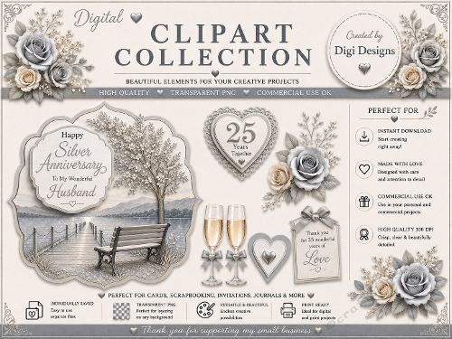 Wedding Anniversary 13 Clipart Collection in PNG 