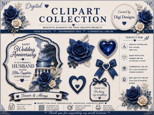 Wedding Anniversary 15 Clipart Collection in PNG 